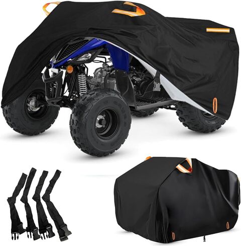ATV Cover Waterproof Outdoor Heavy Duty, 300D Oxford 4 Wheeler Cover for Yamaha Grizzly Raptor 350 700R YFZ 450R Polaris Sportsman 450 500, Quad Cover with Lock Buckles All Weather Protection in Kuwait