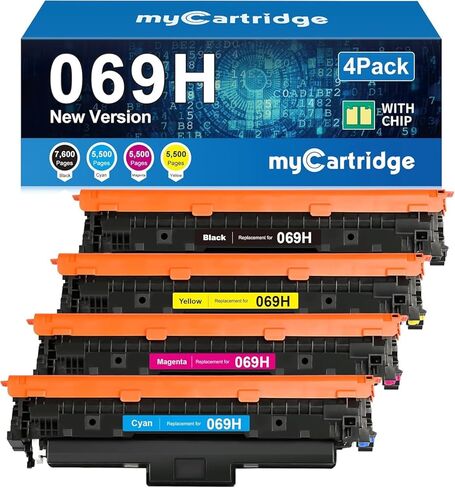 myCartridge 069H Toner Cartridge Set Compatible Replacement for Canon 069 069H Toner Works for Canon Color imageCLASS MF753Cdw MF751Cdw LBP674Cdw Printer, 069 069H Toner Cartridge 4 Pack in Kuwait