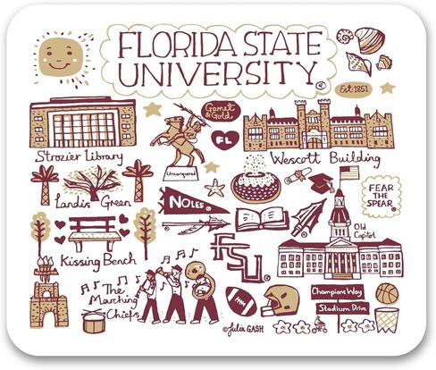 OTM Essentials Florida State University Standard Fabric Mouse Pad, Desk Accessories, Standard Fabric Gaming Mouse Pad in Saudi Arabia