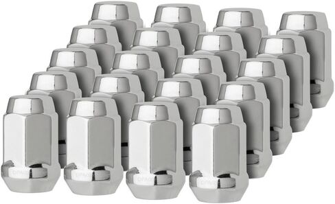 DPAccessories 20 Chrome 1/2-20 Closed End Bulge Acorn Lug Nuts - Cone Seat - 3/4" Hex LCB3B2HC-CH04020 in Saudi Arabia