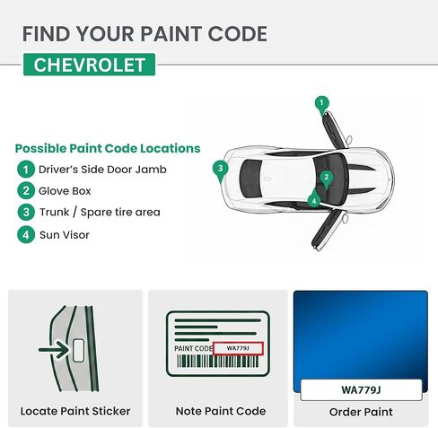 ERA Paints - WA779J - Electron Blue Metallic for CHEVROLET Exact OEM Color Match Automotive Touch Up Paint for Cars - Scratch & Chip Repair for Metal & Plastic - Pro Kit - Made in USA in Saudi Arabia