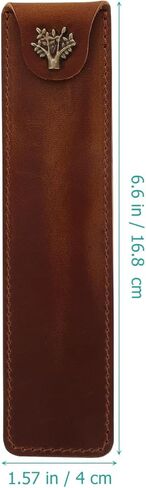 NUOBESTY Leather Pen Pouch Single Pen Case Holder Fountain Pen Pouch Soft Pen Sleeve Cover Pen Case Desk Supplies (Brown) in Saudi Arabia