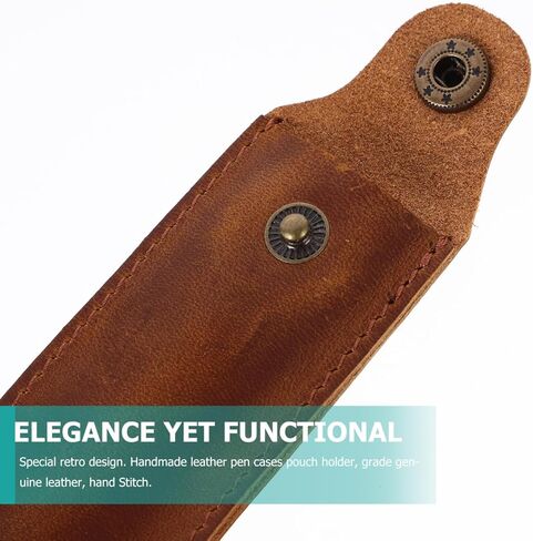 NUOBESTY Leather Pen Pouch Single Pen Case Holder Fountain Pen Pouch Soft Pen Sleeve Cover Pen Case Desk Supplies (Brown) in Saudi Arabia