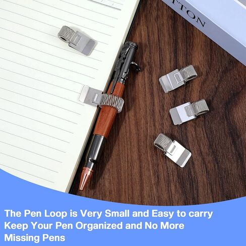 5 قطع حامل مشبك قلم فضي، حامل مشبك قلم، مشابك أقلام مجلة، حامل أقلام مجلة قابل للتعديل مع حلقة زنبركية واحدة للكمبيوتر المحمول، الحافظة، لون فضي in Kuwait