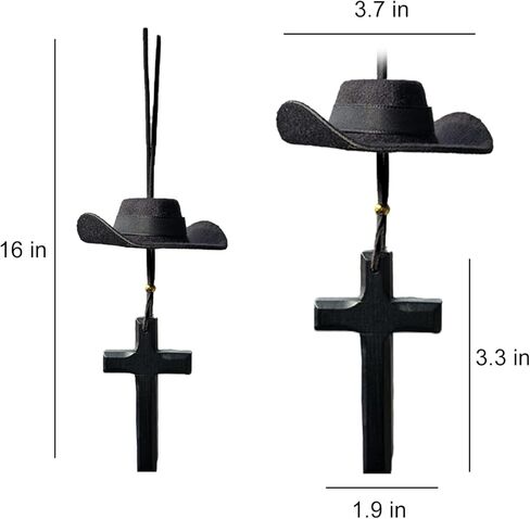 Cowboy Hat Car Charm Western Rear View Mirror Hanging Decor Accessories for Men Women Country Style Cowgirl Charms Cool Interior Hanger for Car with Stylish Hanging Ornaments in Kuwait