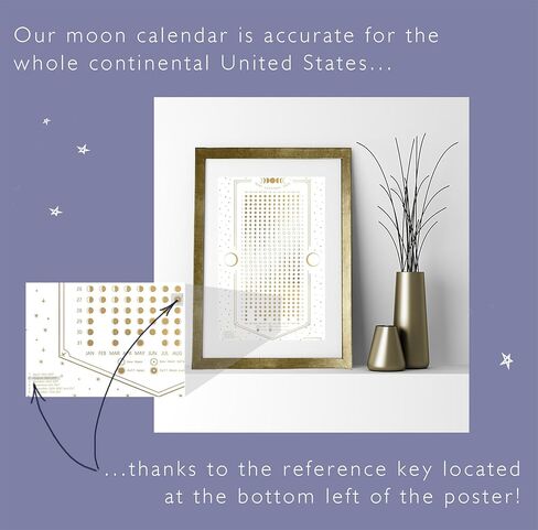 Moon Calendar 2026 - White 12x18 inch Vertical - Lunar Phases & Eclipses Celestial Wall Poster Chart - Astronomy and Minimalist Decor - for Study, Rituals or Gifting in Saudi Arabia