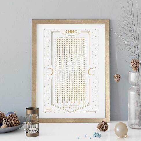 Moon Calendar 2026 - White 12x18 inch Vertical - Lunar Phases & Eclipses Celestial Wall Poster Chart - Astronomy and Minimalist Decor - for Study, Rituals or Gifting in Saudi Arabia