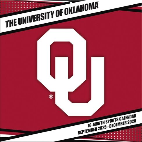 NCAA Oklahoma Sooners 2026 Wall Calendar, 12'' X 12'', 16-Month Calendar with Stapled Binding in Saudi Arabia