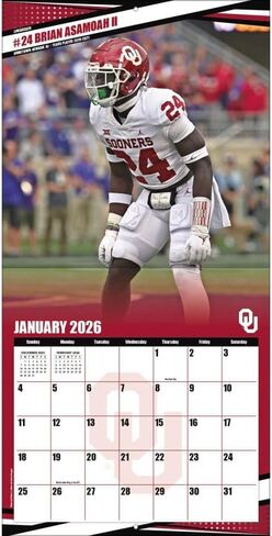 NCAA Oklahoma Sooners 2026 Wall Calendar, 12'' X 12'', 16-Month Calendar with Stapled Binding in Saudi Arabia