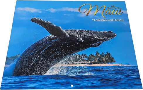2026 Hawaiian Twelve-Month Wall Calendar, 8.5" x 11" | Island Highlights & Natural Beauty, Bilingual (Hawaiian & English), Holidays & Moon Phases (Maui the Valley Isle) in Saudi Arabia
