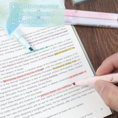 6 عبوات من أقلام التحديد الجمالية، رأس إزميل، ألوان متنوعة، للاستخدام المنزلي والمكتبي، مستلزمات المعلمين، قلم تحديد مثالي للتنظيم والتلوين in Kuwait