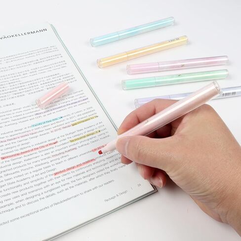 6 عبوات من أقلام التحديد الجمالية، رأس إزميل، ألوان متنوعة، للاستخدام المنزلي والمكتبي، مستلزمات المعلمين، قلم تحديد مثالي للتنظيم والتلوين in Kuwait