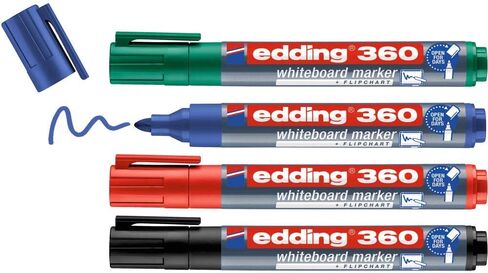 edding 360 whiteboardmarker set - diverse kleuren - 8 whiteboardstiften - ronde punt 1,5 - 3 mm - boardmarker uitwisbaar - voor whiteboard, flipchart, prikbord, memobord - sketchnotes - navulbaar in Saudi Arabia