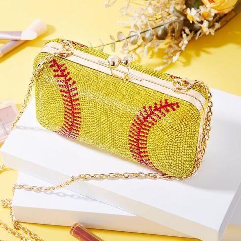 Softball Rhinestone Evening Bag 2026 New Year Sports Purse for Women Sparkly Glitter Purses Bling Crystal Novelty Accessories for Concerts Party Wedding Competitionssy in Saudi Arabia