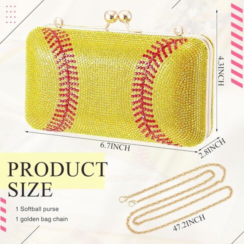 Softball Rhinestone Evening Bag 2026 New Year Sports Purse for Women Sparkly Glitter Purses Bling Crystal Novelty Accessories for Concerts Party Wedding Competitionssy in Saudi Arabia