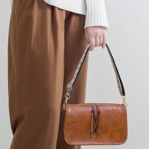 Crossbody Bag for Women Bohemian Vintage Stylish Purse Vegan Leather Shoulder Bag with Adjustable Wide Strap in Saudi Arabia