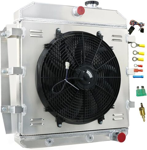 مشعاع ألومنيوم لـ 1955 1956 1957 1958 1959 تشيفي شاحنة بيك اب الضواحي أباتشي جي إم سي 100 150 3B 3C 3D 3E 3F 3G 3 صف الأساسية المبرد الكفن مروحة التتابع مشعات in Kuwait