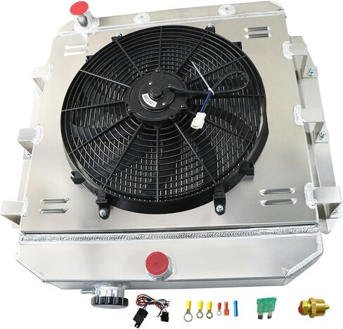 مشعاع ألومنيوم لـ 1955 1956 1957 1958 1959 تشيفي شاحنة بيك اب الضواحي أباتشي جي إم سي 100 150 3B 3C 3D 3E 3F 3G 3 صف الأساسية المبرد الكفن مروحة التتابع مشعات in Kuwait