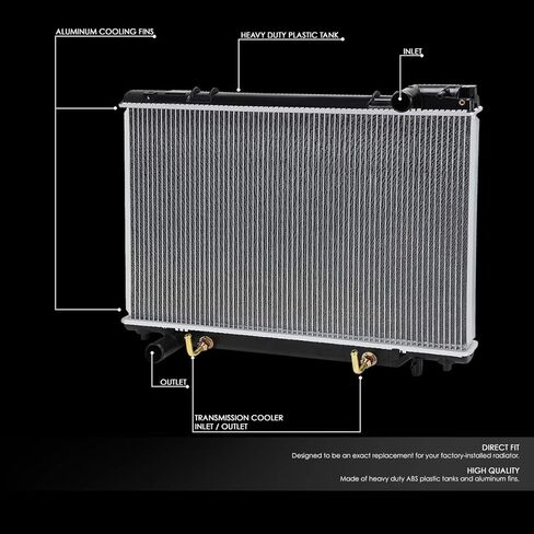 مشعاع Auto Dynasty متوافق مع 1991-1995 Toyota Previa AT/MT، DPI 1155 Factory Style 1-Row Cooling Radiator، مدخل / مخرج 1.5 بوصة in Saudi Arabia