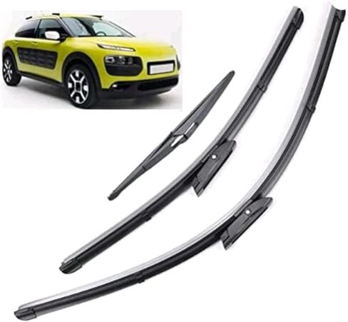 Car Front Rear Windshield Wiper Blades for Citroen C4 Cactus 2014-2018 Custom-Fit All-Weather Quiet Streak Free Replacement Set Window Wipers Accessories,3pcs in Kuwait