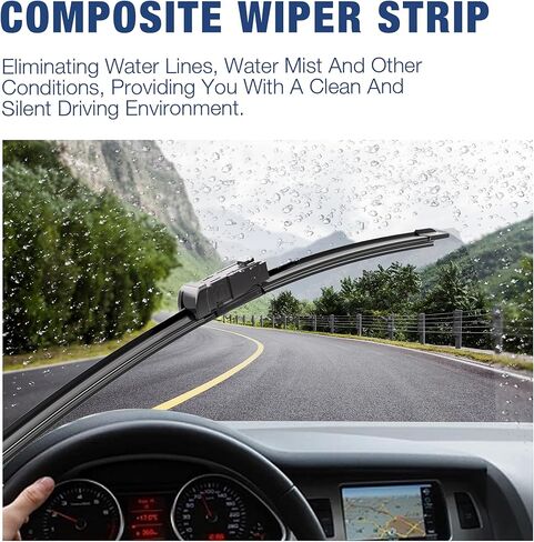 3 Wipers 22"/20"/10" Windshield Wiper Blades Replacement for Jeep Renegade 2022-2015 Automotive Replacement Windshield Wiper Blades,22"+20" Windshield Wipers with 10" Rear Wiper Blade Set in Kuwait