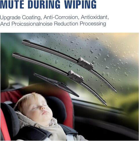 3 Wipers 22"/20"/10" Windshield Wiper Blades Replacement for Jeep Renegade 2022-2015 Automotive Replacement Windshield Wiper Blades,22"+20" Windshield Wipers with 10" Rear Wiper Blade Set in Kuwait