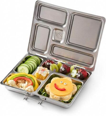 PlanetBox LAUNCH classic stainless steel bento lunch box with 3 compartments for adults and kids in Kuwait