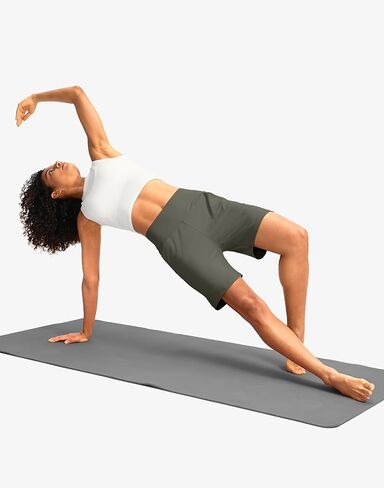 G Gradual Women's Bermuda Long Shorts with Pockets 7" High Waisted Knee Length Shorts for Women Walking Athletic Workout(Grey Sage-L7,M) in Kuwait