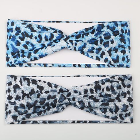 6PCS Leopard Boho Headbands for Women,Elastic Stretchy Boho Criss Cross Head Wrap, Wide Top Knot Turban Hair Band in Saudi Arabia