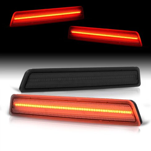 AJP Distributors Front Amber Rear Red LED Side Marker Lights Driving Bumper Signal Reflector Lamps Compatible/Replacement For Challenger 2015 2016 2017 2018 2019 2020 2021 2022 15 16 17 18 19 20 21 22 in Kuwait