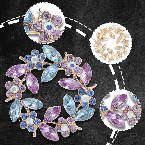 Brooch for Women,Womens Brooches and Pins, Fashionable and Exquisite Rhinestone Large Brooch for Women, Flower Brooches Pin Suitable for Ladies and Girls, Coats, Weddings, Parties in Saudi Arabia