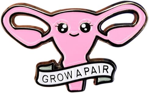 GuDeKe Woemen Pin Feminist Uterus Balls Courage Brooch Cute Funny Pins Gifts Brooches in Saudi Arabia