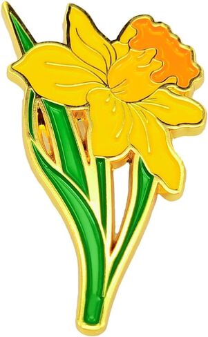 Enamel Pin,Yellow Daffodil Lapel Pin,Hope And Optimism Badge,Pin For Birthday Wedding Anniversary Memorial Funeral Charity Party,Flower Brooch,DIY Decor,Gift For Teens Teacher Nurse Doctors in Saudi Arabia