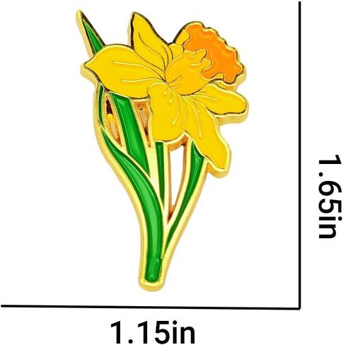 Enamel Pin,Yellow Daffodil Lapel Pin,Hope And Optimism Badge,Pin For Birthday Wedding Anniversary Memorial Funeral Charity Party,Flower Brooch,DIY Decor,Gift For Teens Teacher Nurse Doctors in Saudi Arabia