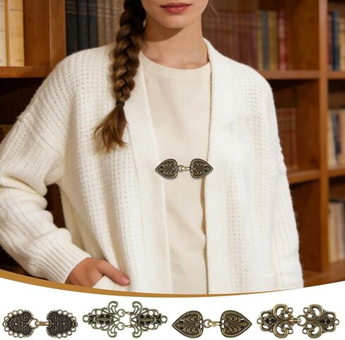 4 قطع من مشابك القميص الكلاسيكية وعباءة الرأس ومشابك القميص للفستان، سترة كلاسيكية، شال سترة، فتاة نسائية in Kuwait