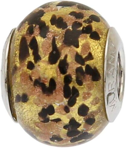 Glass Of Venice Murano Glass Black Gold Confetti Charm Bead in Saudi Arabia