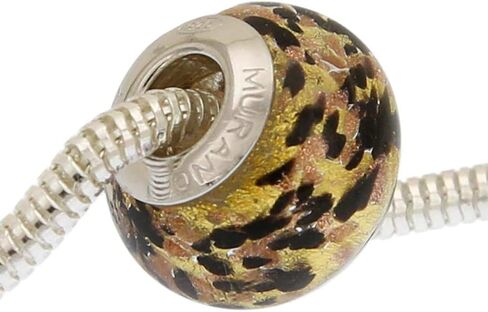 Glass Of Venice Murano Glass Black Gold Confetti Charm Bead in Saudi Arabia