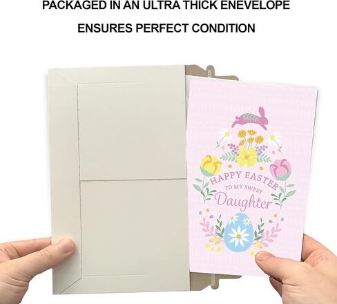 Prime Greetings Daughter Easter Card, Made in America, Eco-Friendly, Thick Card Stock with Premium Envelope 5in x 7.75in, Packaged in Protective Mailer in Saudi Arabia