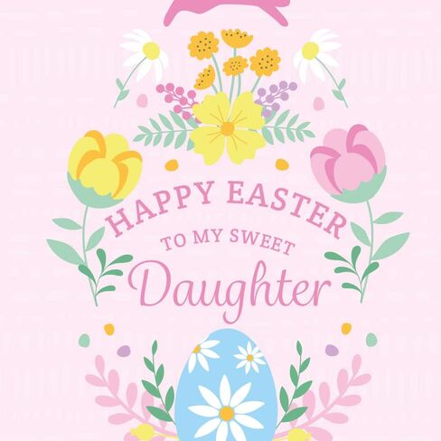 Prime Greetings Daughter Easter Card, Made in America, Eco-Friendly, Thick Card Stock with Premium Envelope 5in x 7.75in, Packaged in Protective Mailer in Saudi Arabia