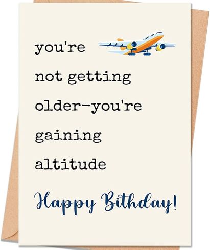 Funny Birthday Card Gift for Men Women, Airplane Travel Themed Birthday Card for Him Her in Kuwait