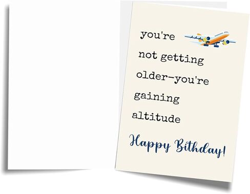 Funny Birthday Card Gift for Men Women, Airplane Travel Themed Birthday Card for Him Her in Kuwait