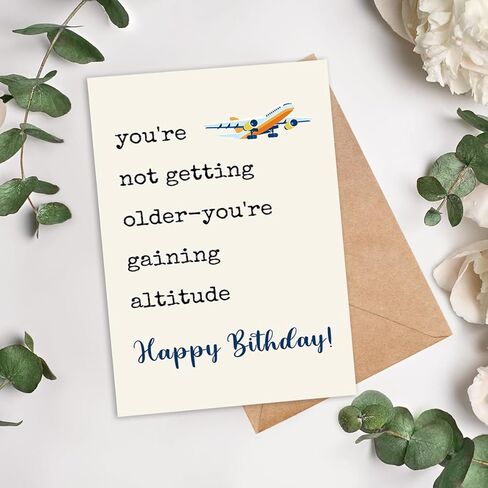 Funny Birthday Card Gift for Men Women, Airplane Travel Themed Birthday Card for Him Her in Kuwait