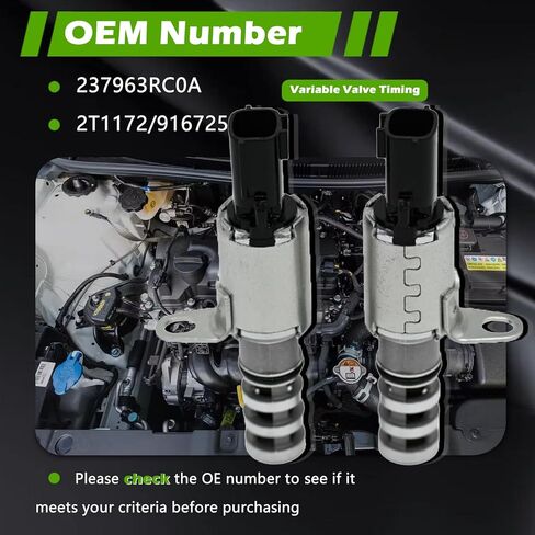 2 Pcs Intake Exhaust Engine Variable Valve Timing VVT Solenoid 1.8L 2.0L 3.5L 3.8L Compatible with Infiniti for Nissan Altima Frontier Maxima Murano Pathfinder Quest Qx50 Qx60 Sentra 13-23#237963RC0A in Saudi Arabia