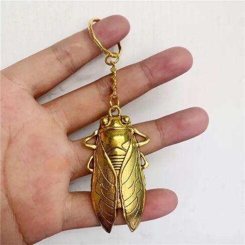 3 Pcs Cicada Keychain, Stylish Bag & Car Keychain Decor Accessory, Metal Insect Motif Key Ring for Daily Use in Kuwait