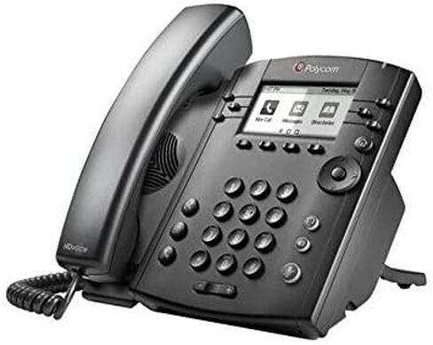 نظام هاتف الوسائط السلكي للأعمال Polycom VVX 301 - 6 خطوط PoE - 2200-48300-025 - محول تيار متردد (غير متضمن) (متجدد) in Saudi Arabia