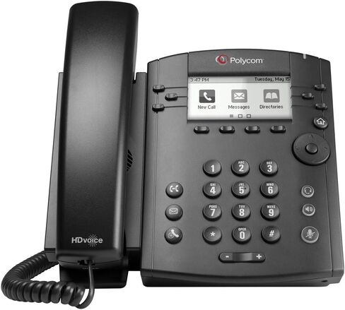 نظام هاتف الوسائط السلكي للأعمال Polycom VVX 301 - 6 خطوط PoE - 2200-48300-025 - محول تيار متردد (غير متضمن) (متجدد) in Saudi Arabia