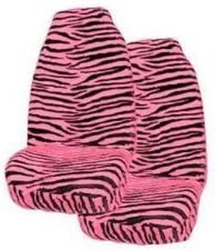 Set of 2 Universal-fit Animal Print Front Bucket Seat Cover - Zebra Pink in Kuwait