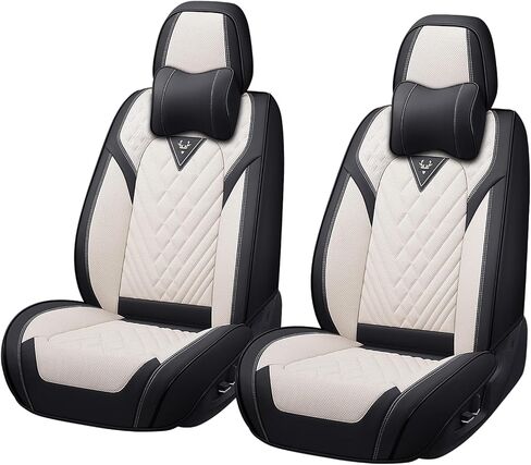 Truck Seat Covers for Ford Transit-350 2015-2026,Premium Nappa Leather Breathable Waterproof Sports Seat Cover,Easy to Install Automotive Seat Covers Luxury 2 Seats（Black & RED LINE） in Kuwait