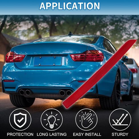عاكس المصد رقم 63147848584 المصد الخلفي الأيمن عاكس الجانب علامة لسيارات BMW M3 Base 3.0L L6 - Gas 2015-2018 ABS قوي أحمر in Saudi Arabia