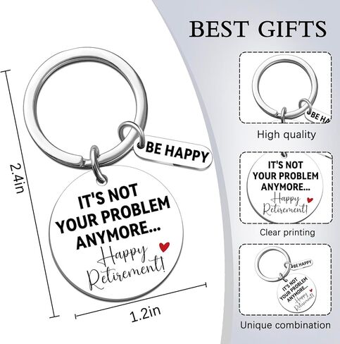 Retirement Gift for Woman Men Funny Retirement Keychain Retired Gifts for Friends Teacher Coworkers Farewell Goodbye Gifts Retirements Decorations Keyring in Kuwait